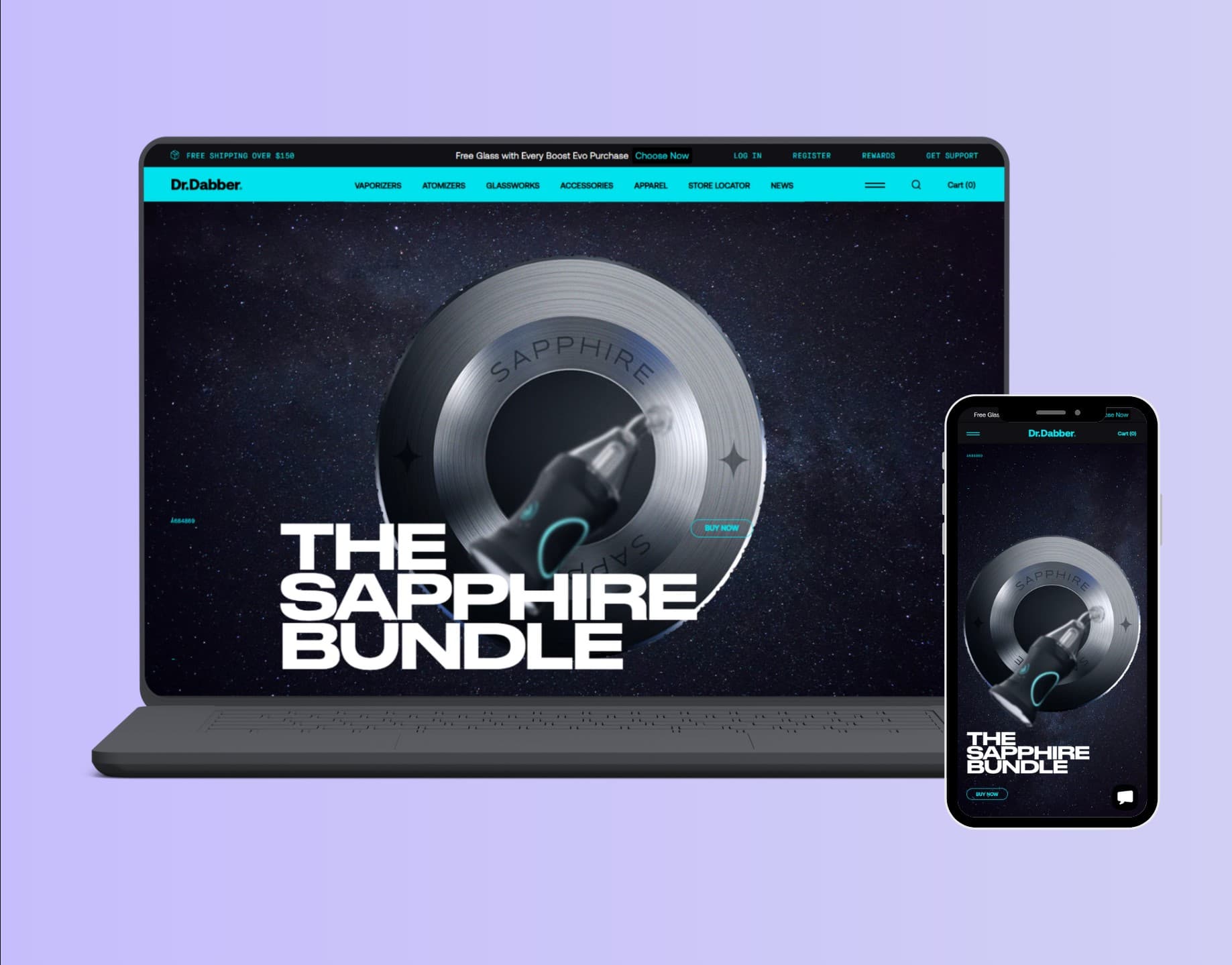Dr.Dabber's site on both regular and mobile view
